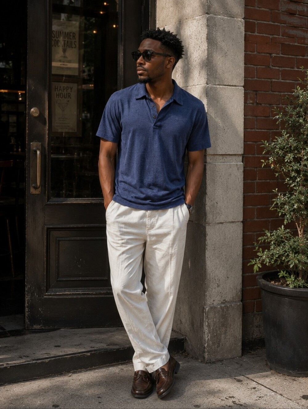 Banana Republic Men’s Medium Vintage Tee Navy Garment-Dyed Cotton Polo Shirt NWT